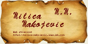 Milica Makojević vizit kartica